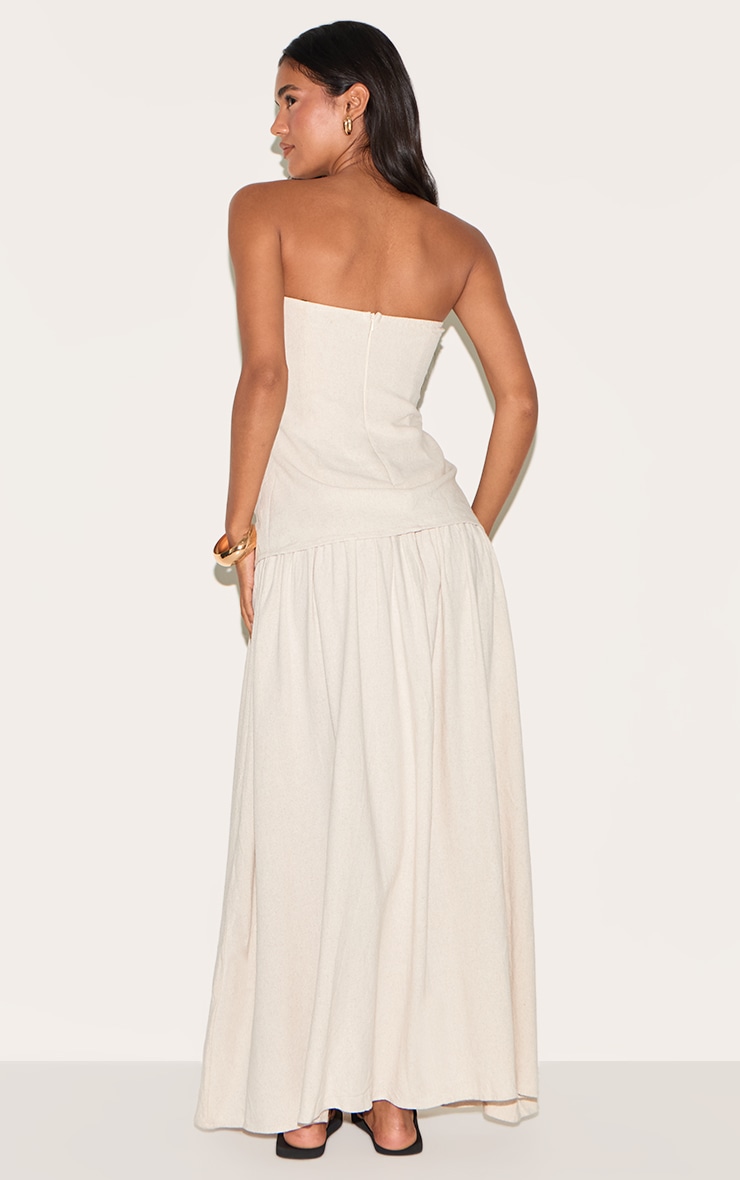 Cream Bandeau Long Line Maxi Dress image 2