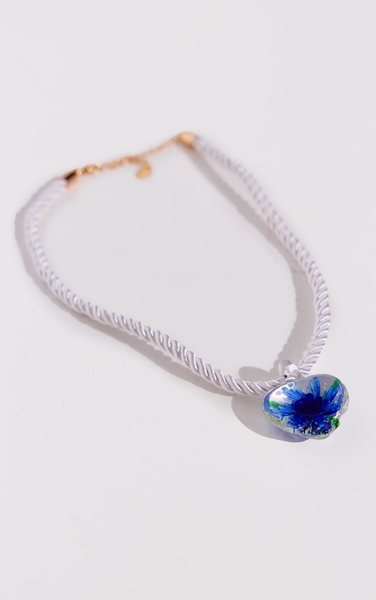 Blue Swirl Heart Necklace image 4