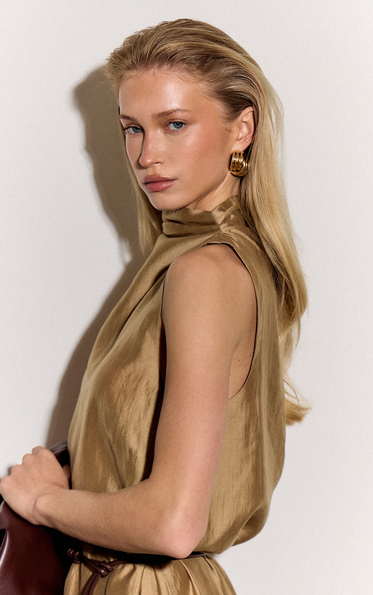 Stone Organza High Neck Shift Dress image 4