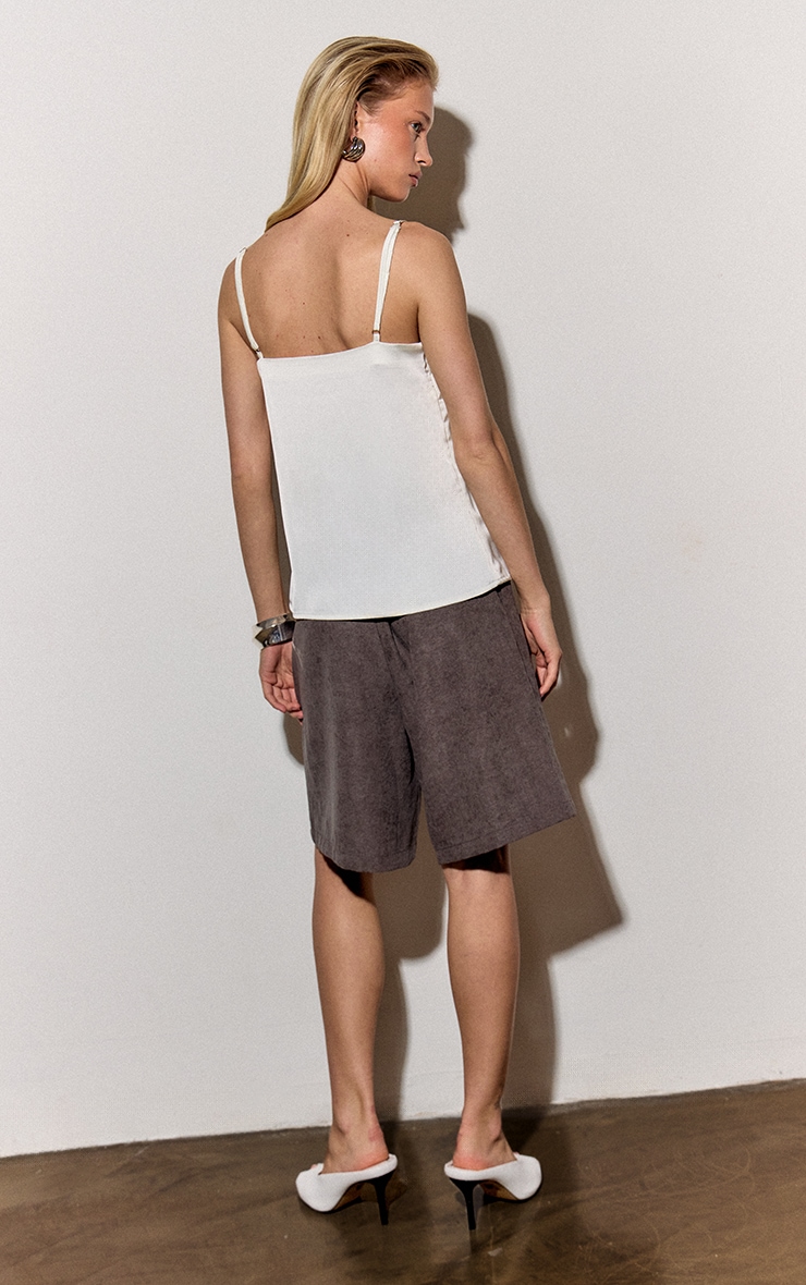 Charcoal Peachskin Longline Shorts image 3