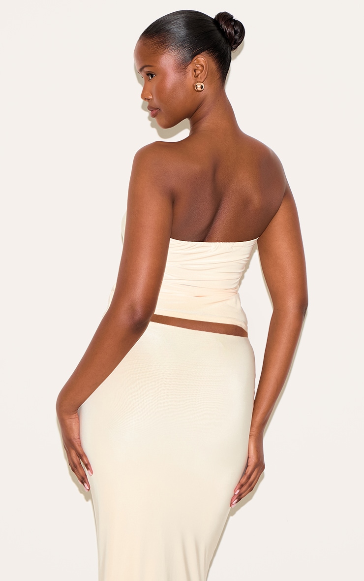 Top bustier moulant doublé jaune beurre image 2