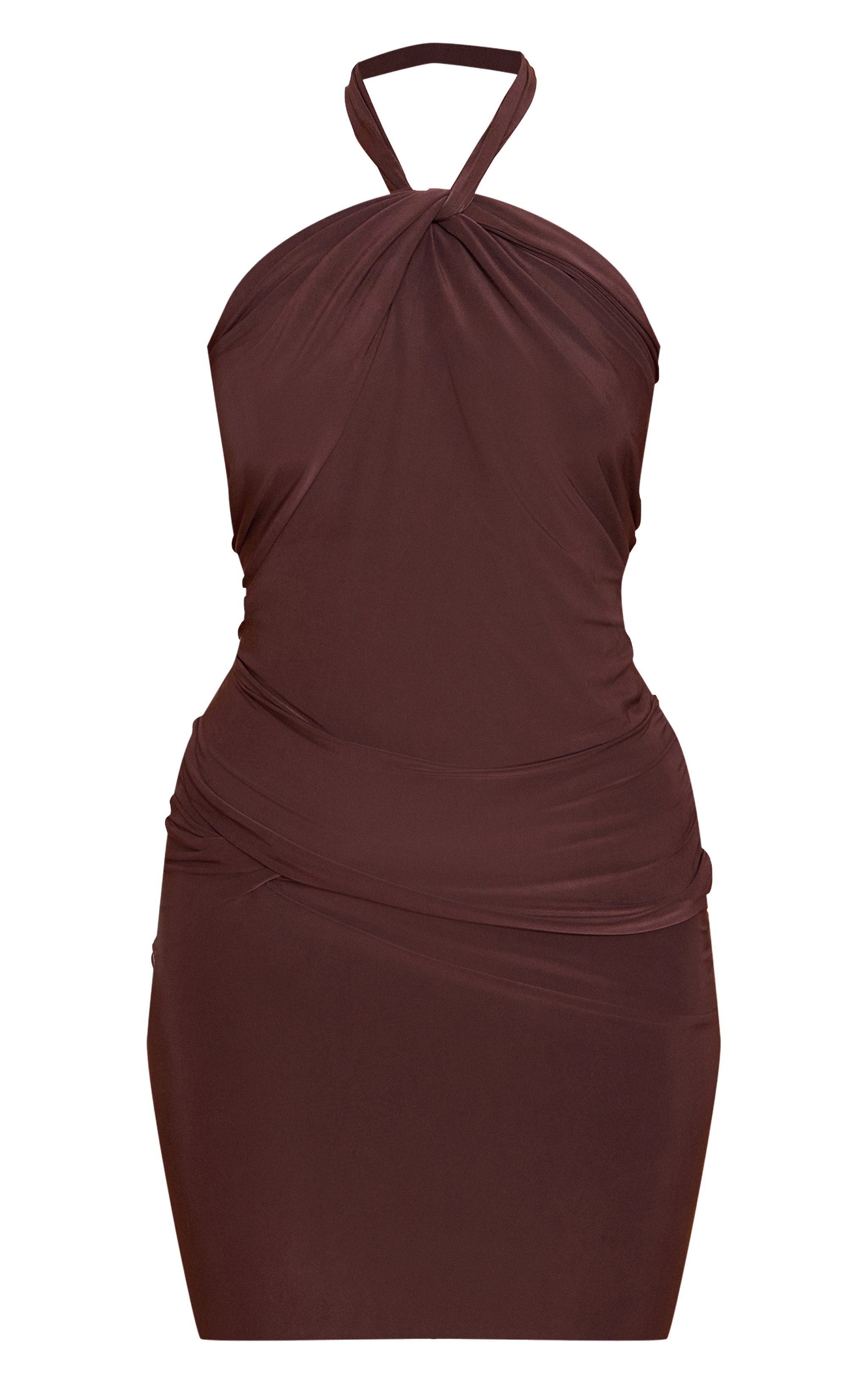 Dark Brown Double Slinky Twist Halter Top image 5