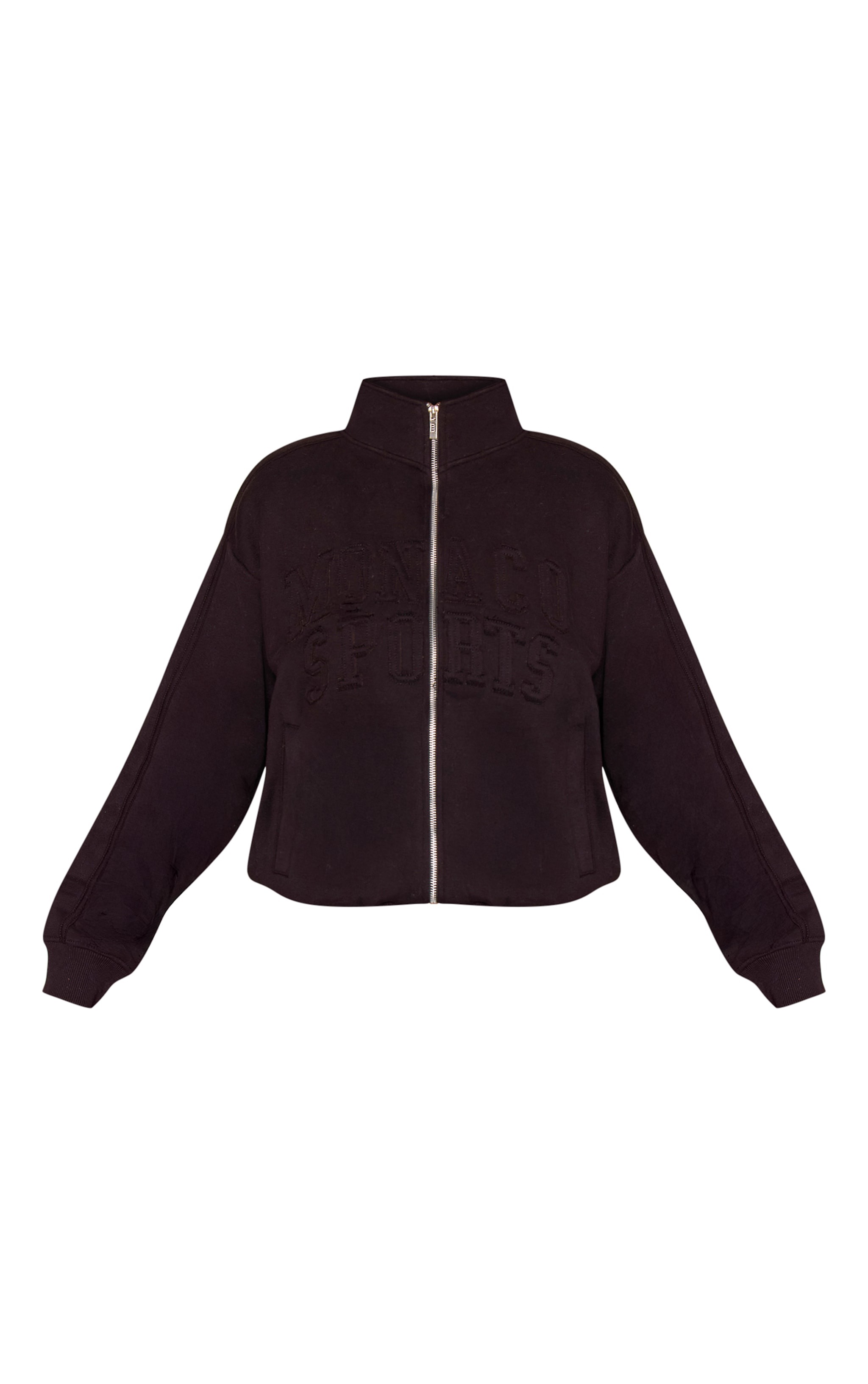 Black Monaco Applique Zip Through Sweatshirt image 5