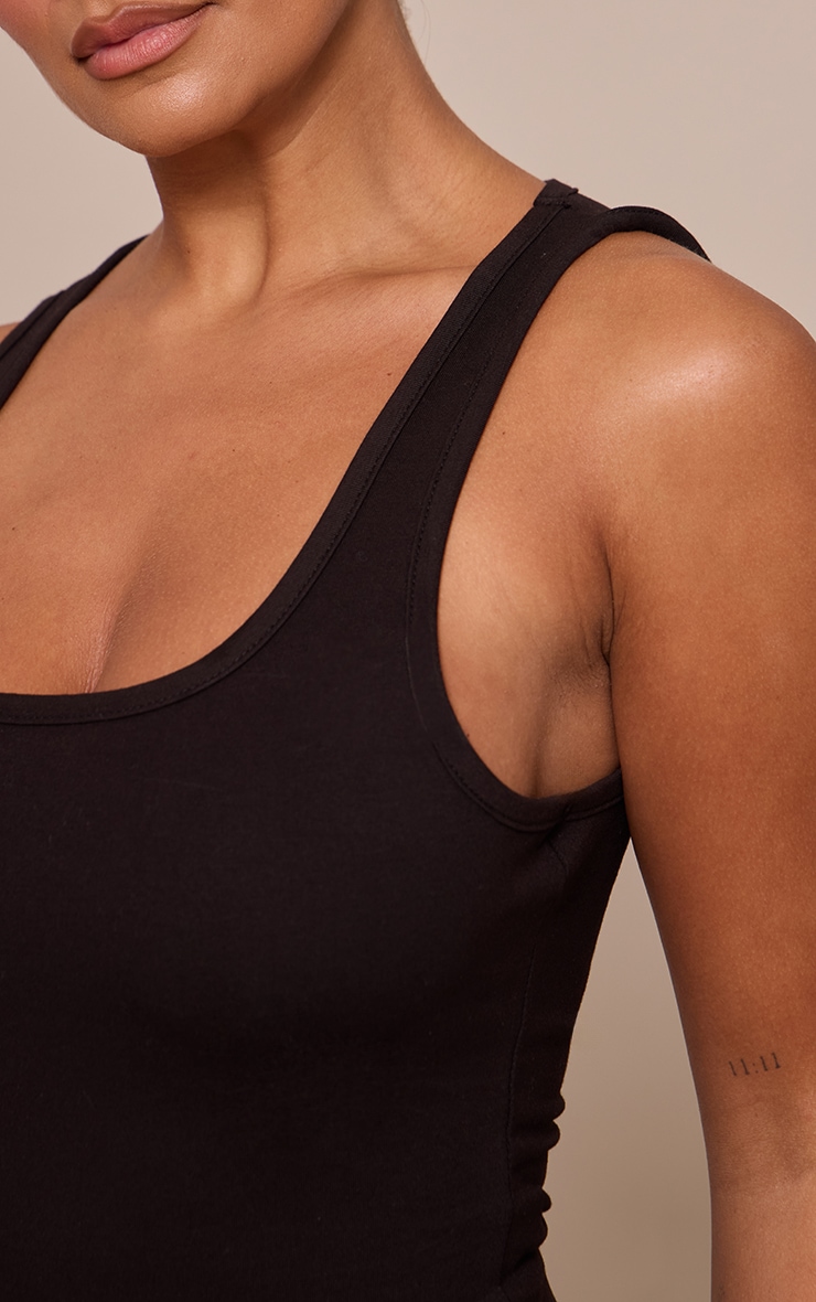 Shape Black Scoop Neck Vest Top image 4