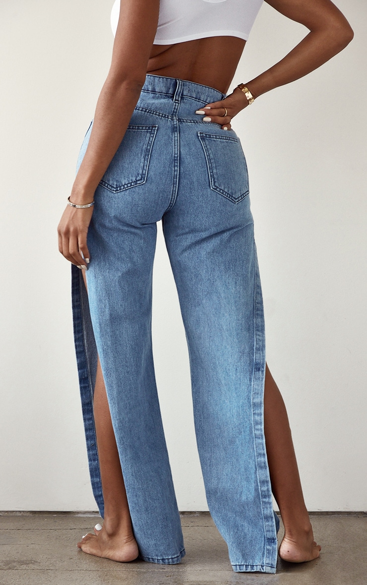 Shape Vintage Wash Extreme Split Detail Jeans image 3