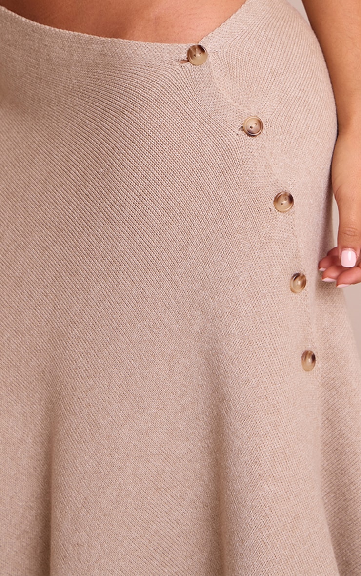 Petite Beige Asymmetric Maxi Skirt image 4