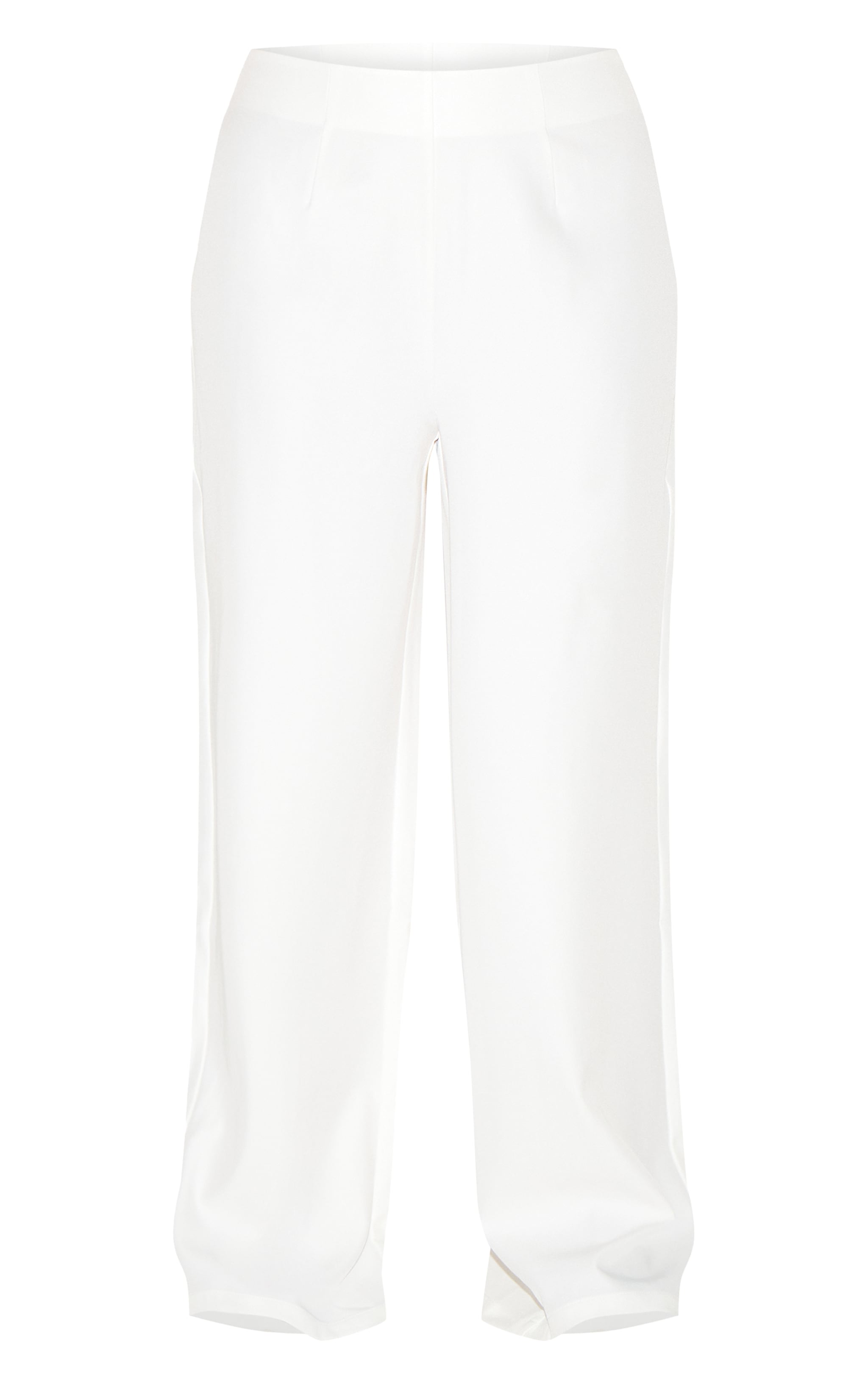 Plus Cream Tailored Woven Wide Leg Pants image 5