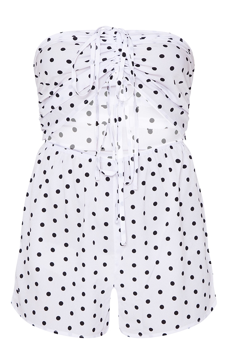 White Polka Dot Rompers PrettyLittleThing USA