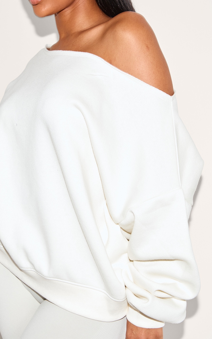 Shape Cream Sweat Raw Edge Slouch Sweatshirt image 4