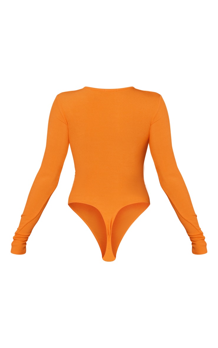 Orange Rib Arm Warmer Cut Out Detail Bodysuit image 6