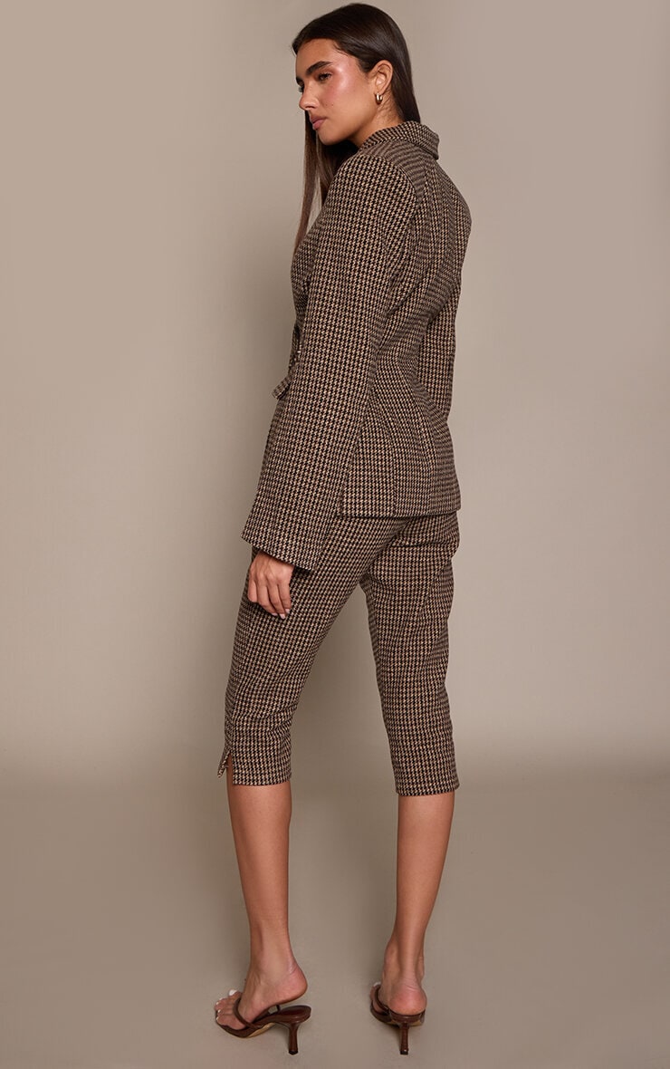 Brown Dogtooth Tailored Capri image 3