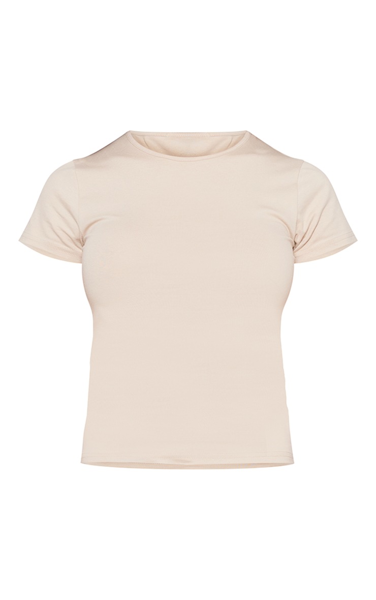 Sand Cotton Short Sleeve Fitted T Shirt image 5