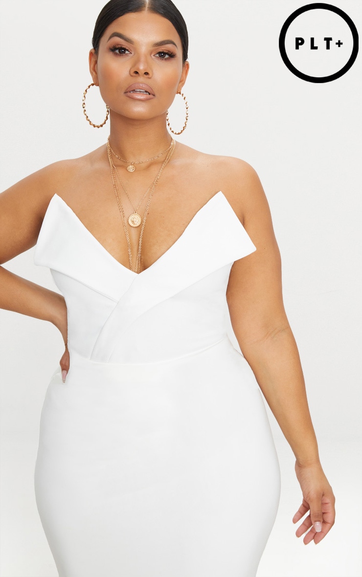 pretty little thing white binding detail bra men