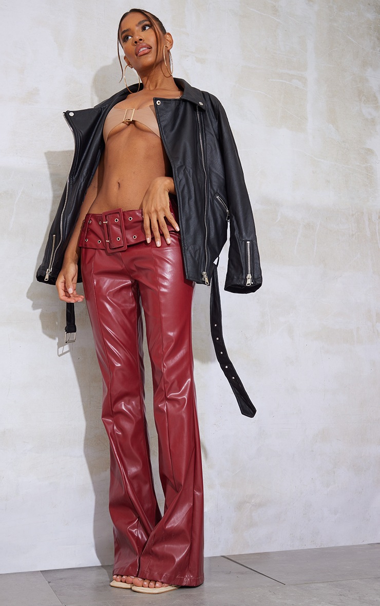 Stone Faux Snakeskin Buckle Detail Crop Top image 3