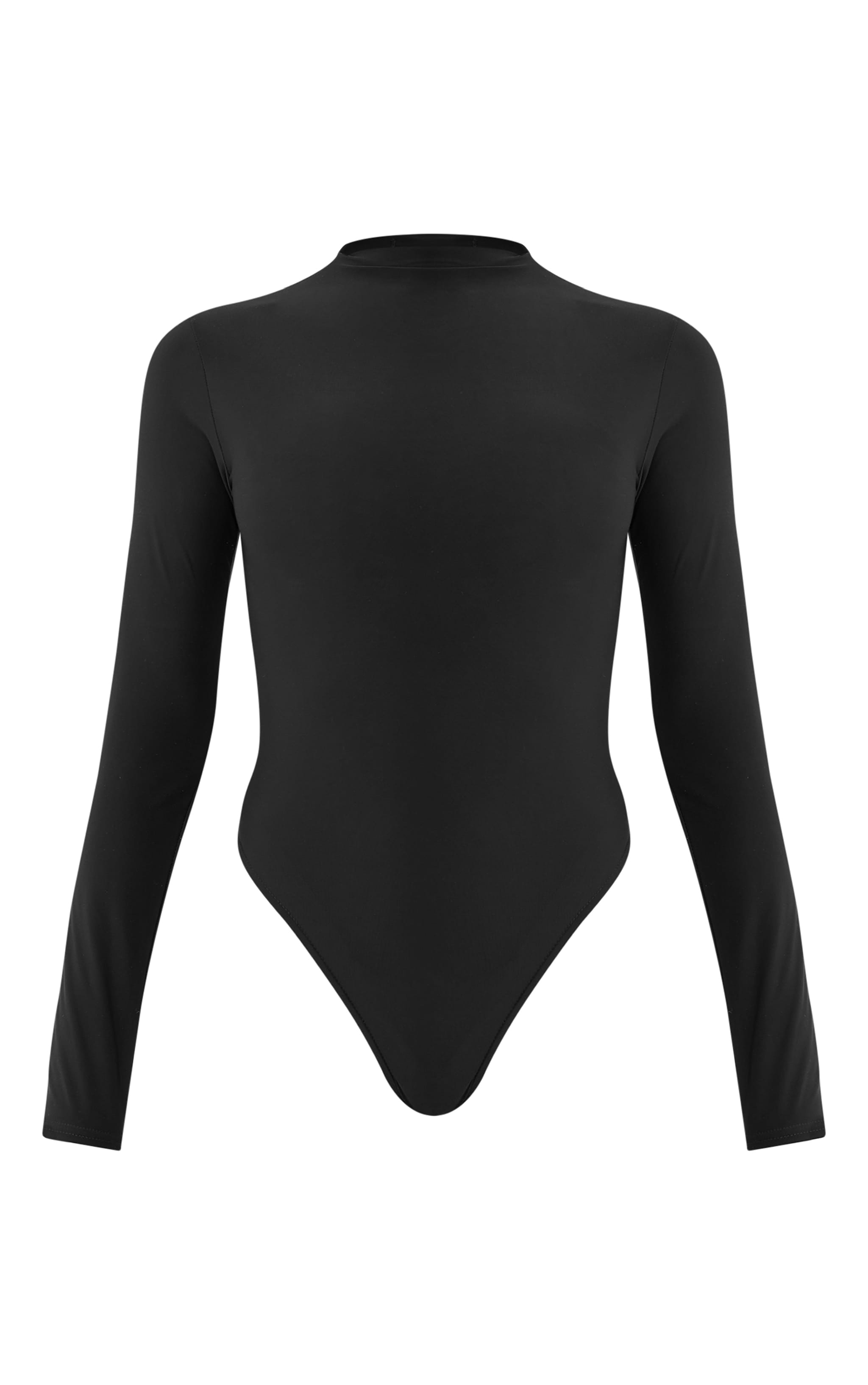 【TW】High Neck Long-Sleeve Bodysuit（新品） Black Slinky High Neck Long Sleeve Bodysuit | Tops