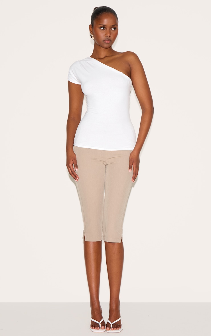 White One Shoulder Asymmetric Top image 3