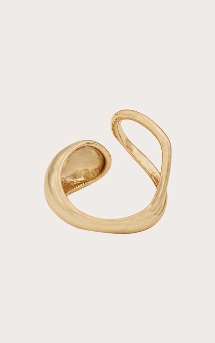 Gold Plated Smooth Asymmetrical Ring image 3