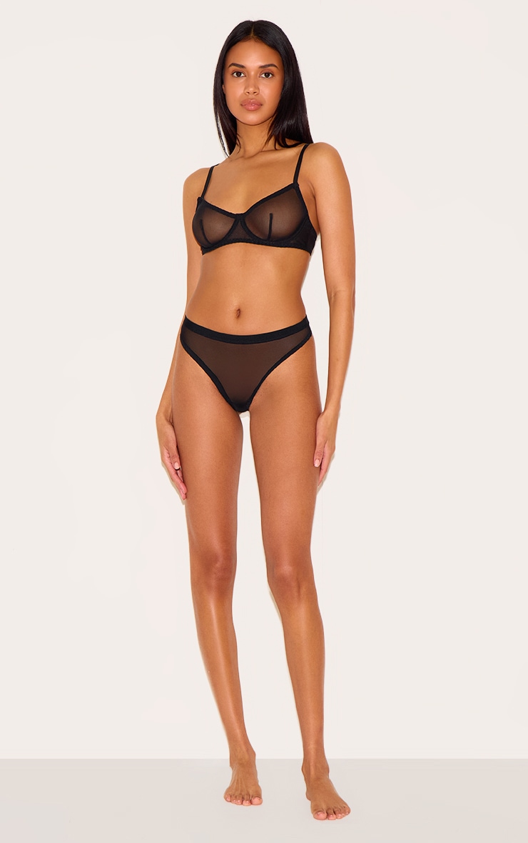 Slip-culotte en mesh noir image 3