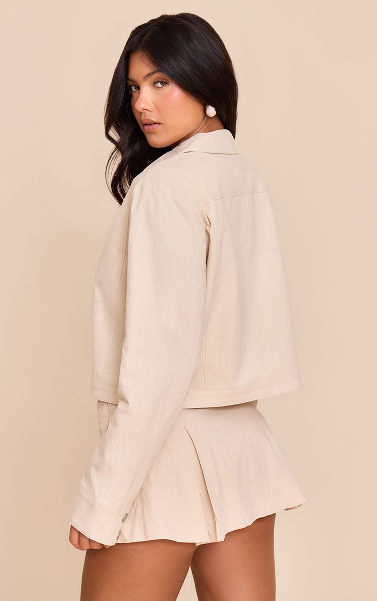 Veste en coton crème à épaules carrées image 2