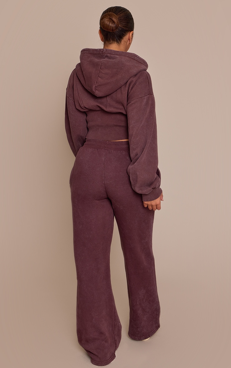 Shape Plum Washed Tie Front Straight Leg Joggers image 3