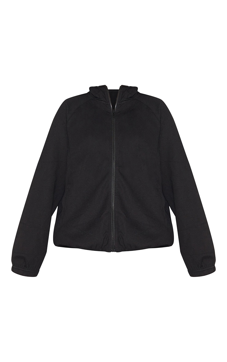 Petite Black Oversized Interlock Zip Through Sweatshirt image 5