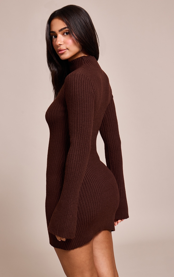 Petite Chocolate Knit Shift Mini Dress image 2