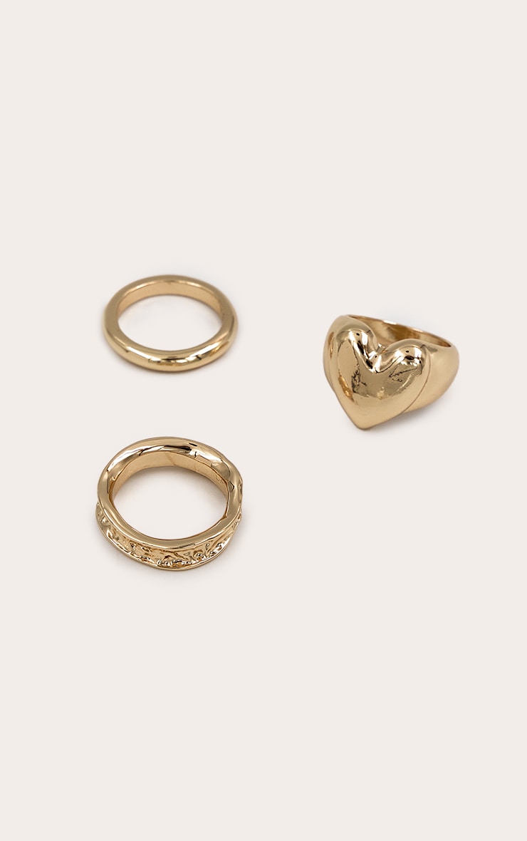 Gold Heart Ring Multi Pack image 2