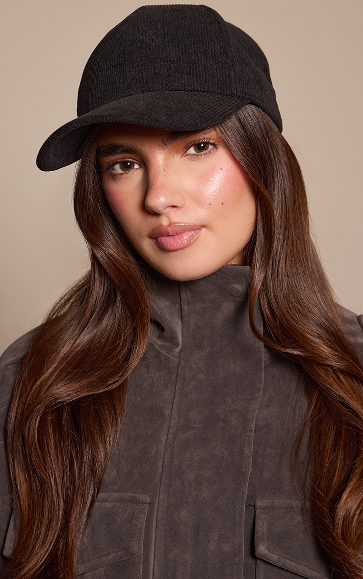 Black Corduroy Baseball Cap image 1