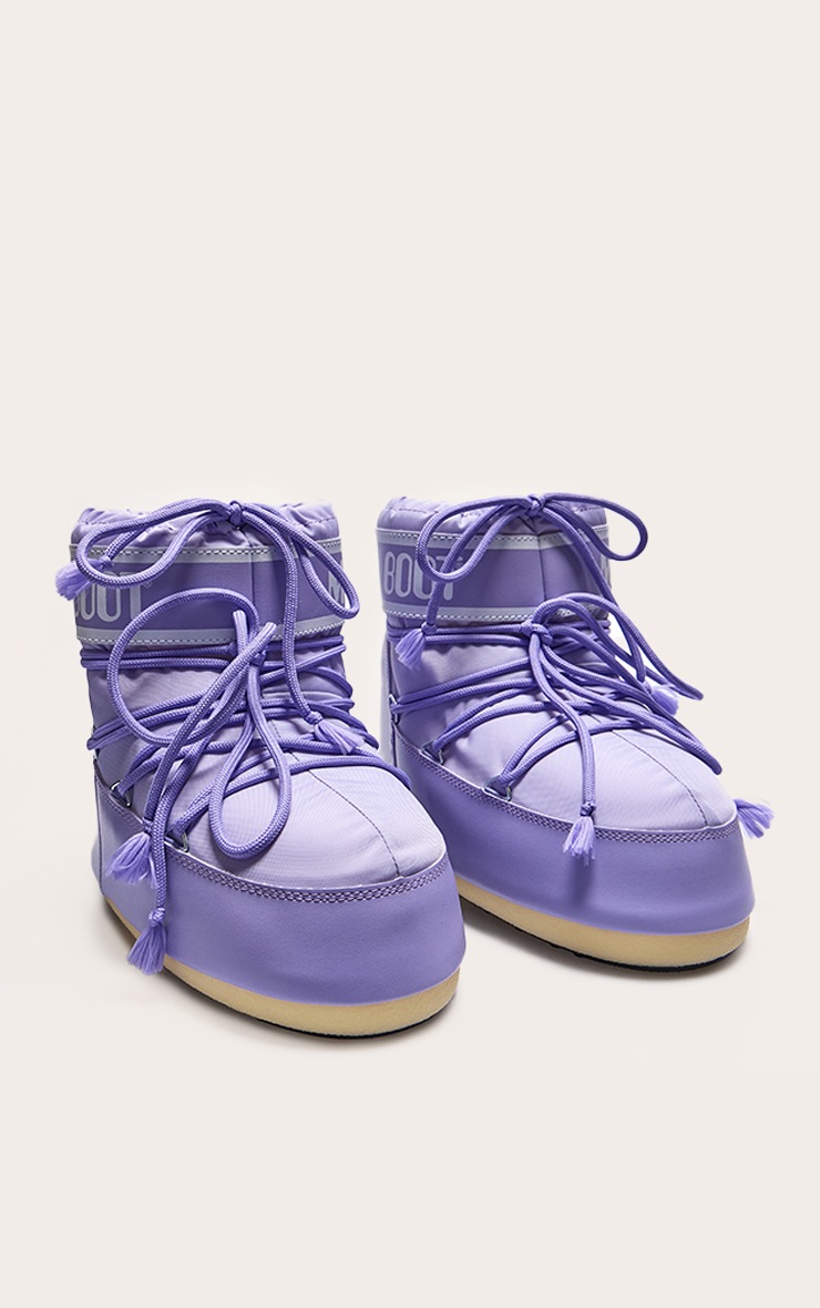 Moon Boots basses en nylon lilas à slogan image 2