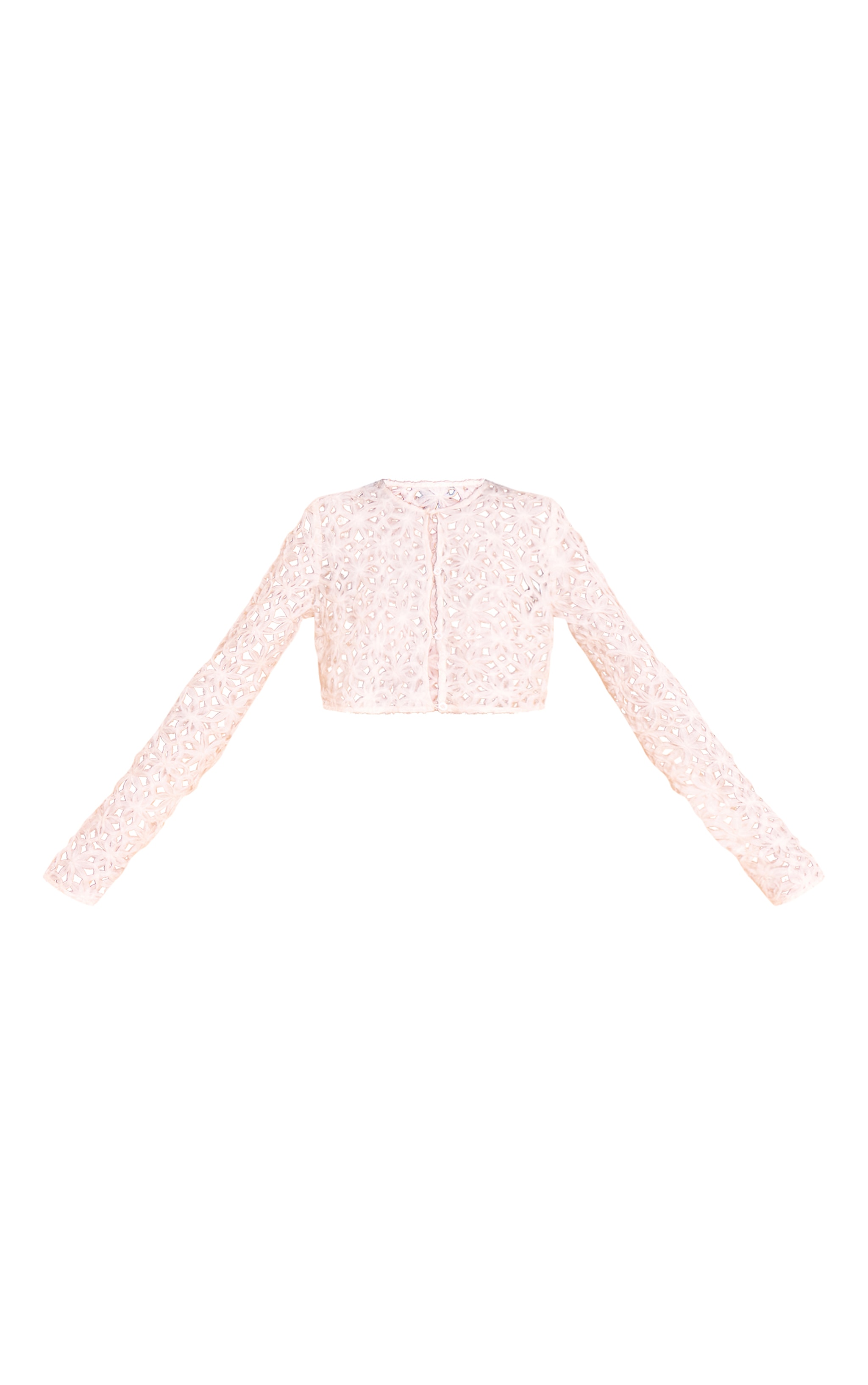 Natural Textured Floral Button Cropped Top image 5