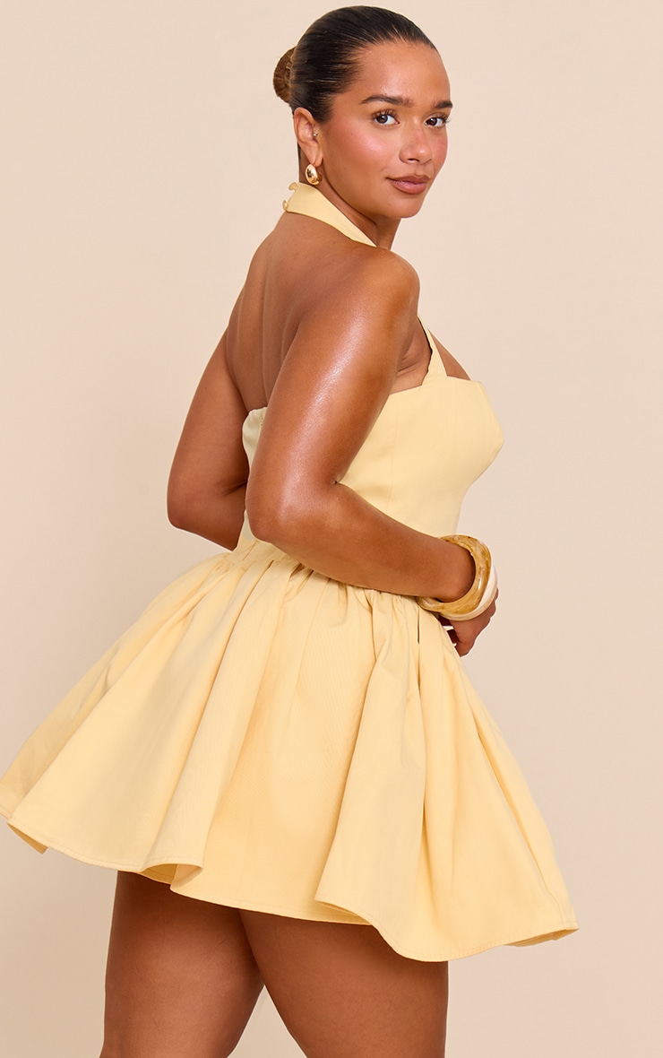 SHAPE BUTTER CREAM Woven Bandeau Ruched Skater MINI Dress image 2