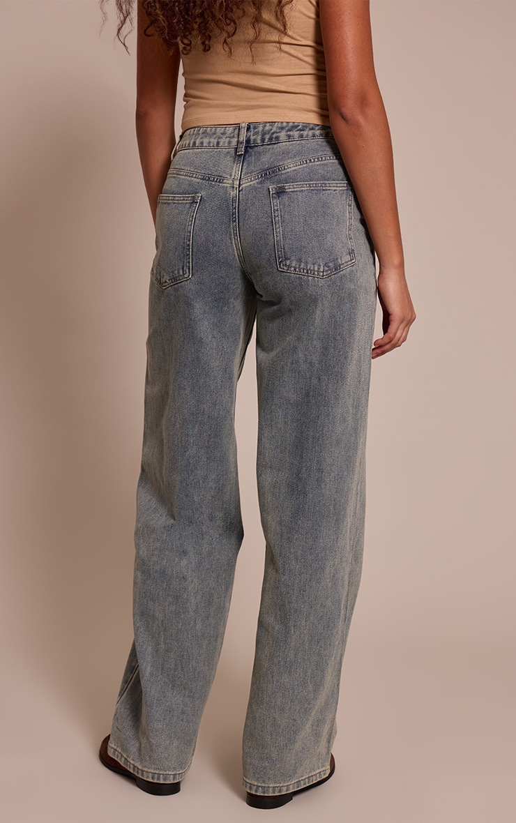 Tall Vintage Washed Mid Rise Wide Leg Jeans image 3
