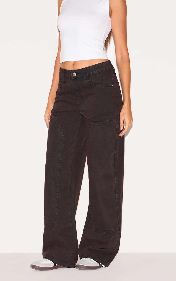 Dark Chocolate Carpenter Style Cargo Pocket Jeans image 1