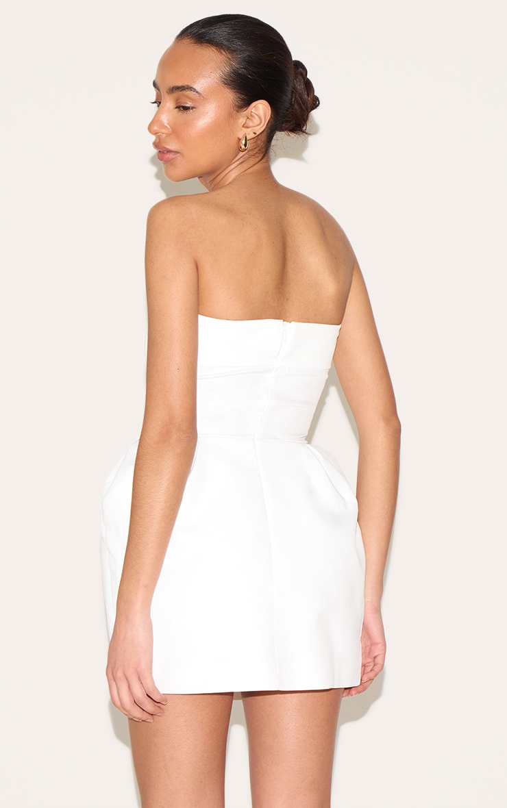 Petite White Bandeau Woven Mini Dress image 2