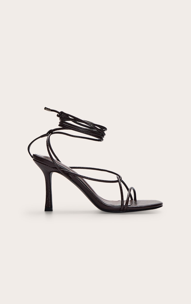 Chocolate Snake Twist Strappy Round Toe Heeled Sandals image 2