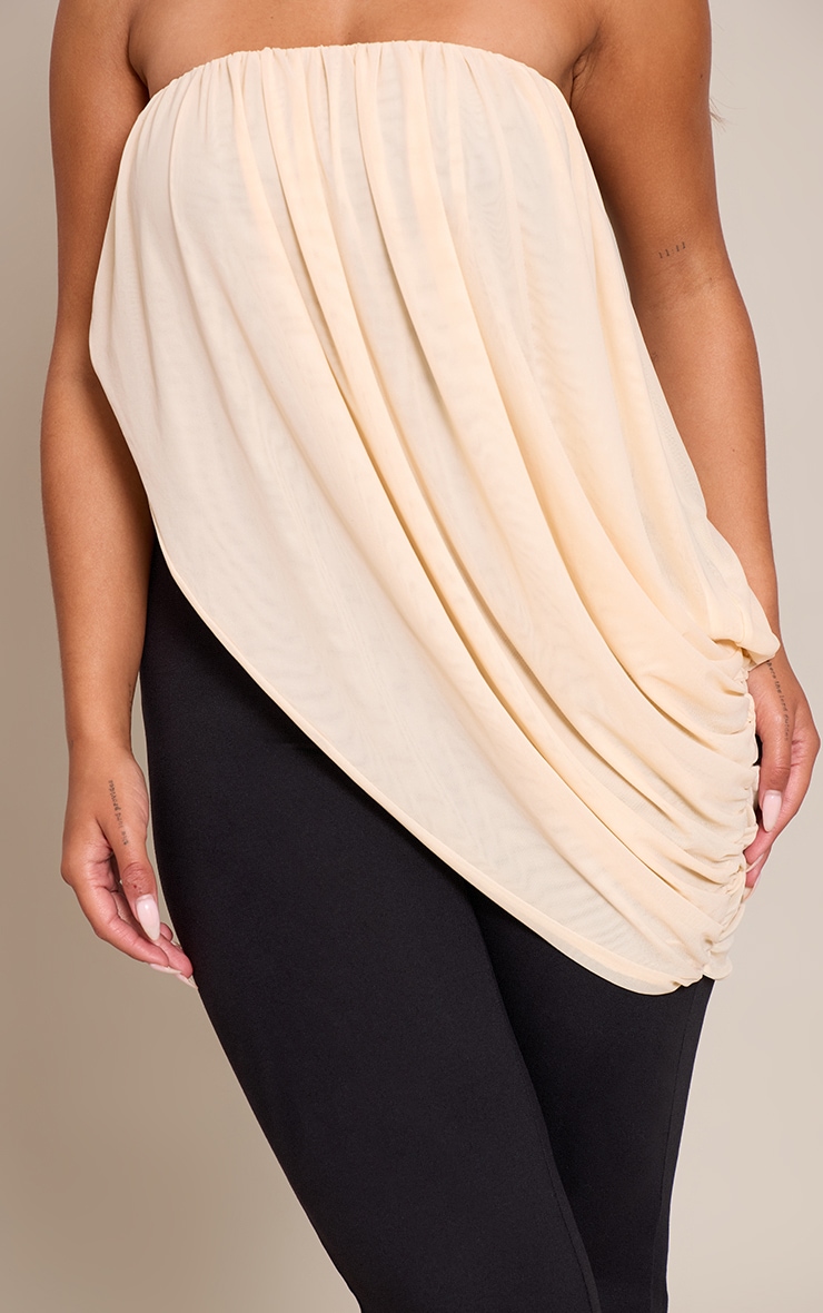 Shape Black Contrast Mesh Drape Overlay Flared Jumpsuit image 4