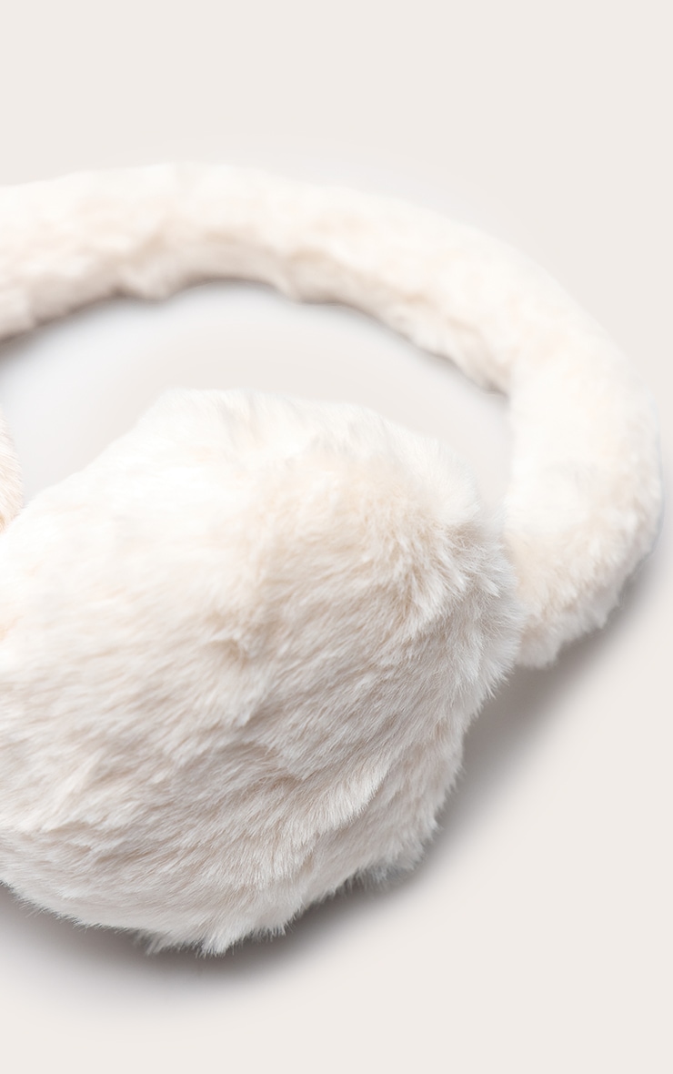 White Fluffy Ear Muffs image 3