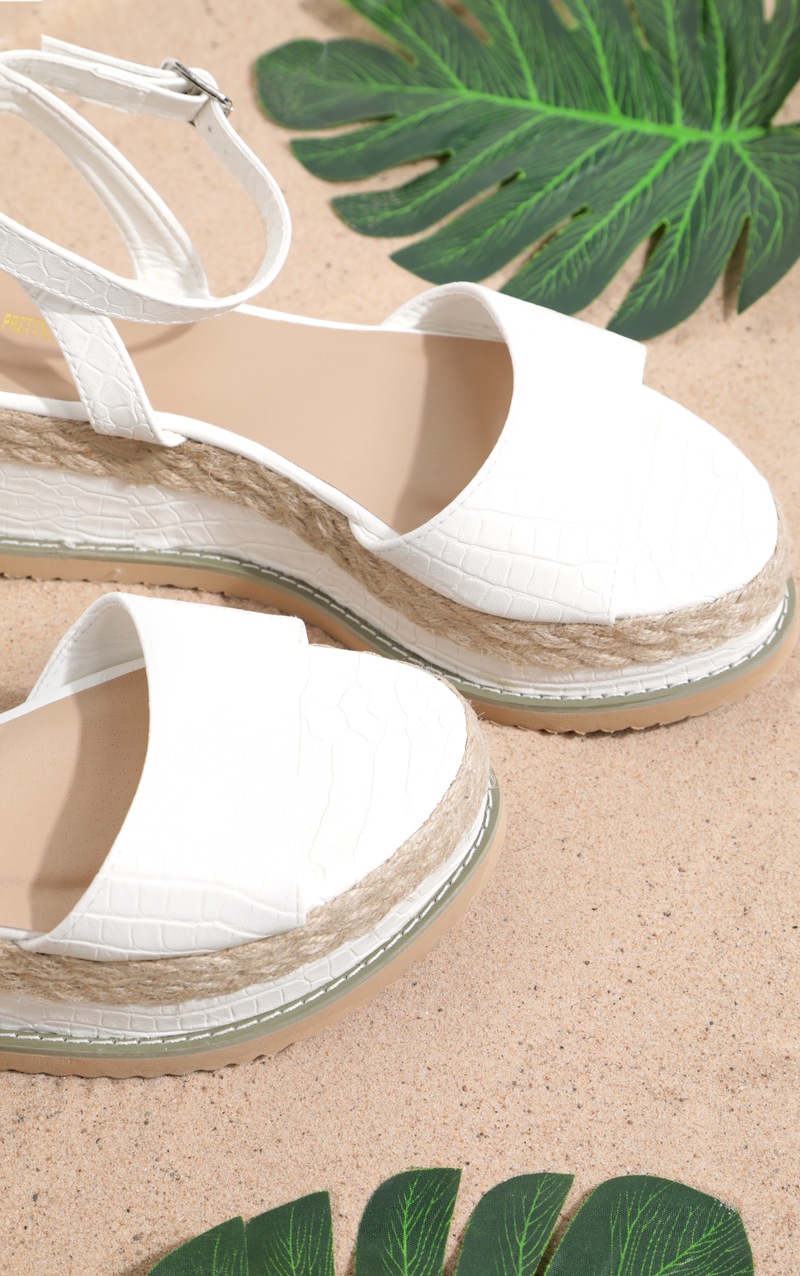 white croc platform sandals