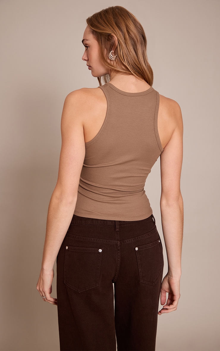 Mushroom Soft Rib Racer Neck Vest Top image 2