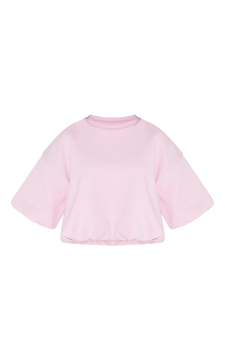 Baby Pink Boxy Elasticated Puff Sweatshirt image 5