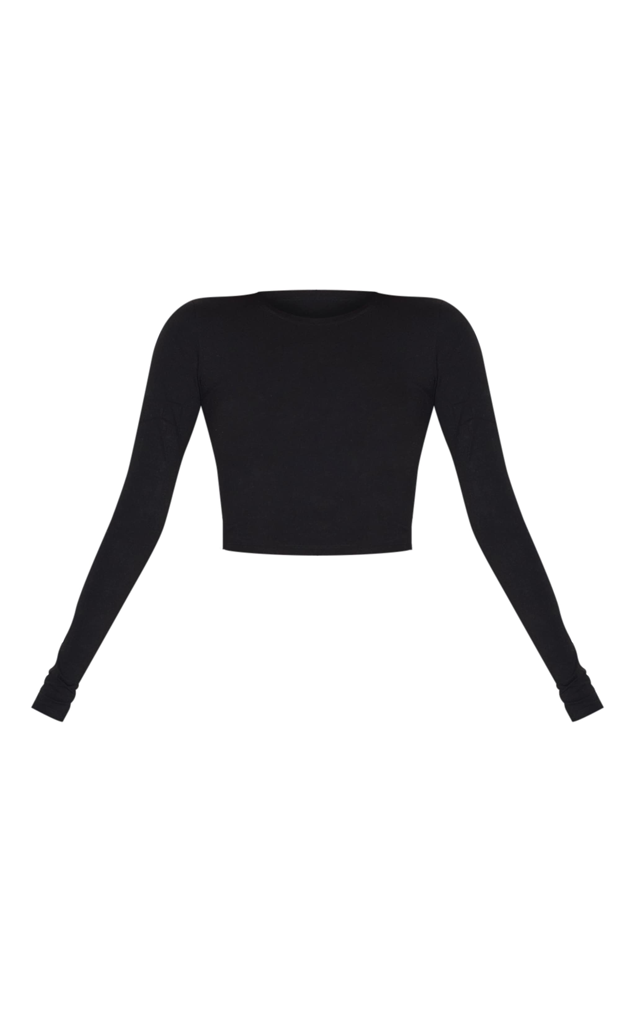 Black Sculpt Long Sleeve Crop Gym Top image 5