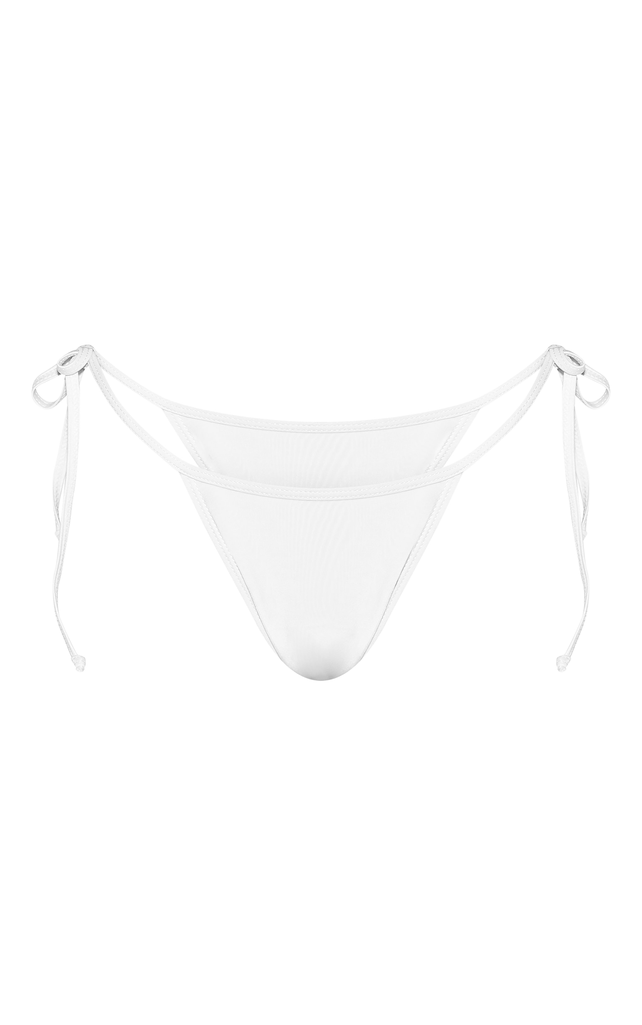 White Mix And Match Tie Side Bikini Bottoms image 5