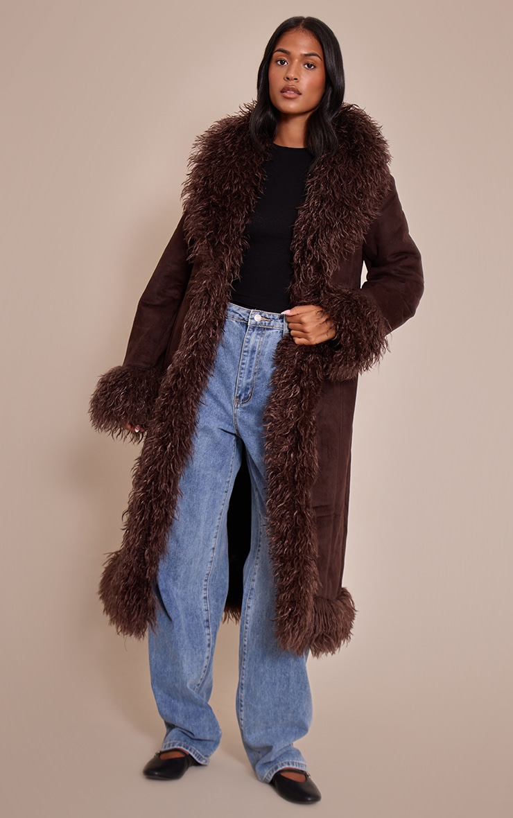 Tall Chocolate Afghan Style Maxi Coat