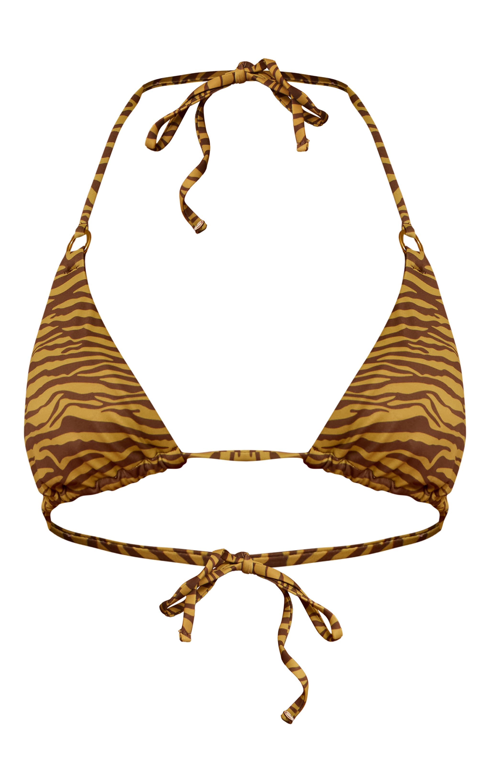 Olive Zebra Printed Triangle Bikini Top image 5