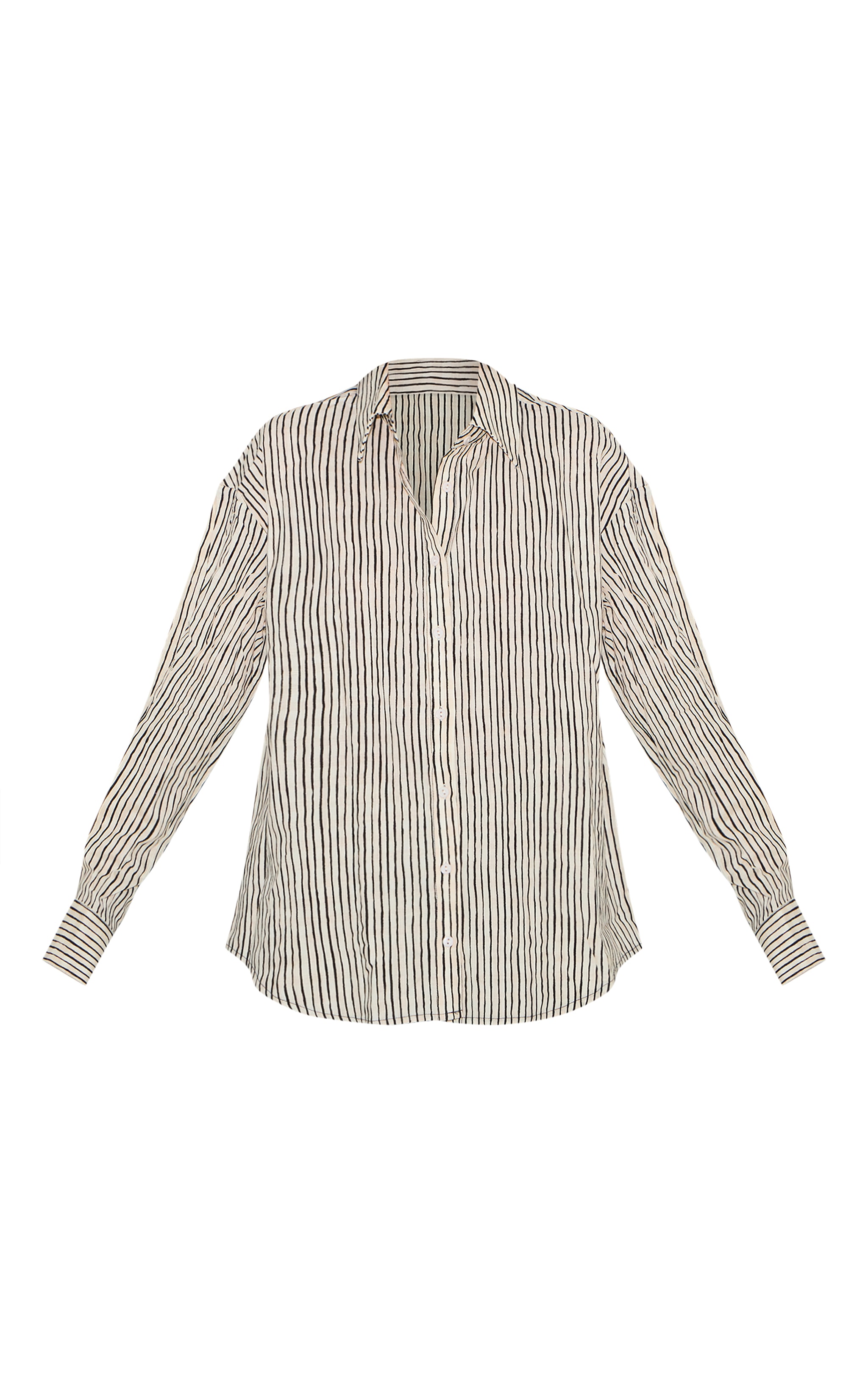 【BAON】Ronmade Linen Stripe Long Sleeve Tee Black Striped Linen Long Sleeve Shirt | Co-ords