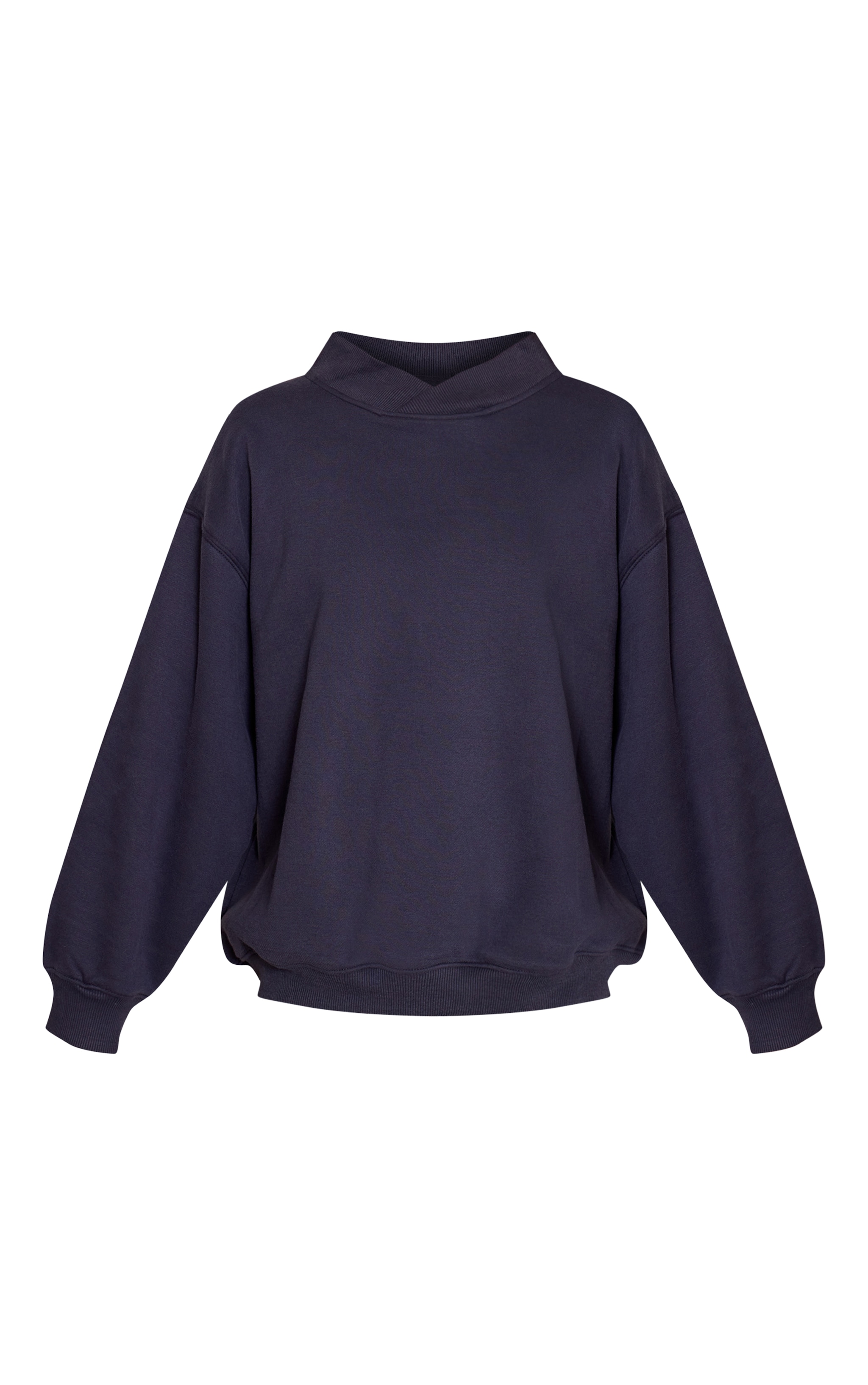 Navy Cotton Fleece Crossfront Sweatshirt image 5