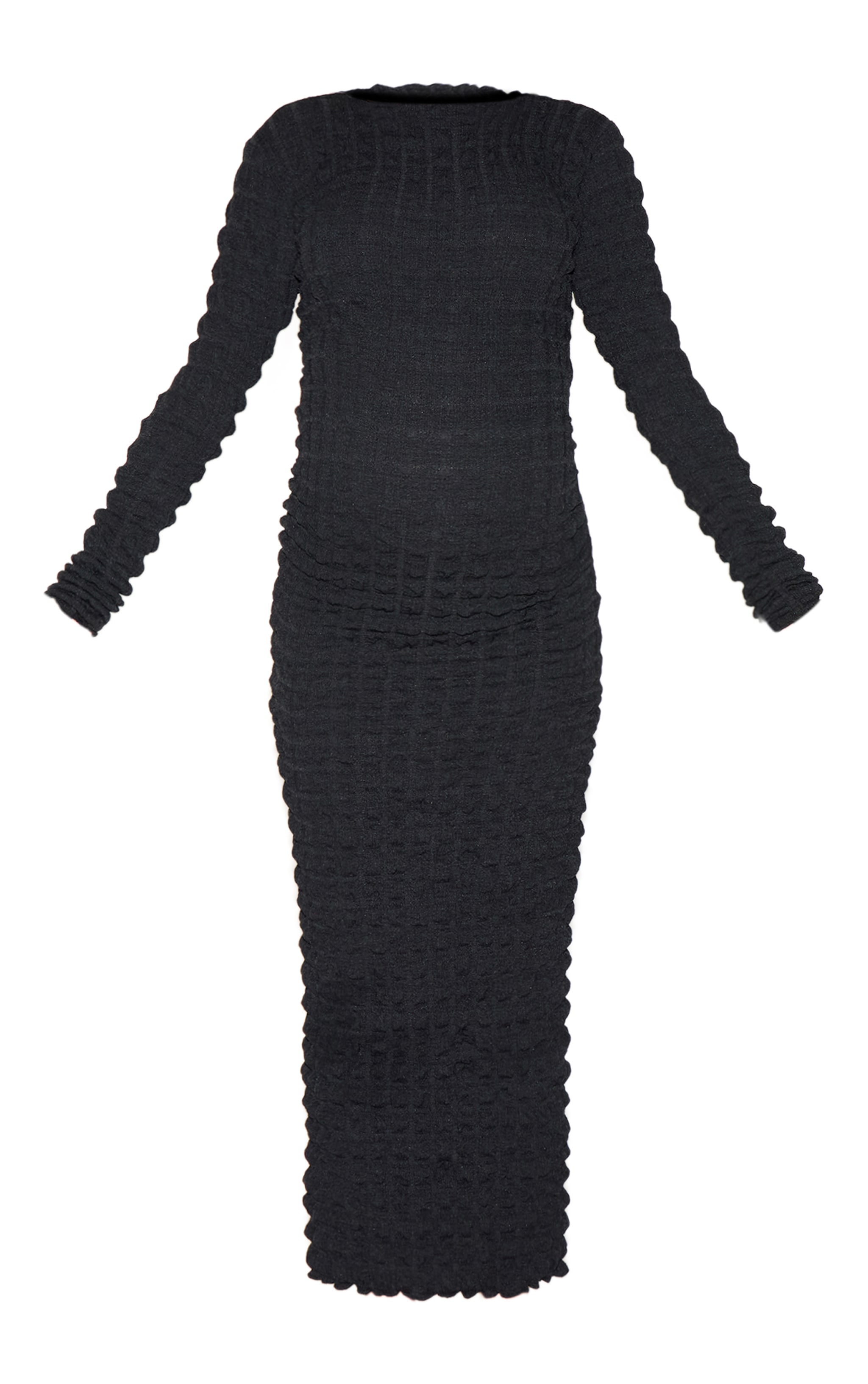Maternity Black Textured Bubble Midaxi Dress image 5