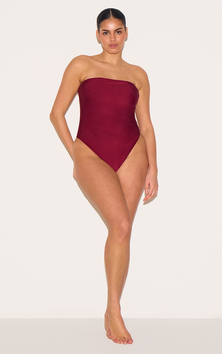 Plus Berry Strapless Swimsuit image 3