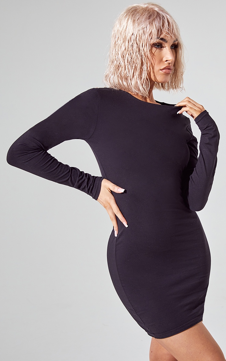 Essential Black Long Sleeve Bodycon Dress