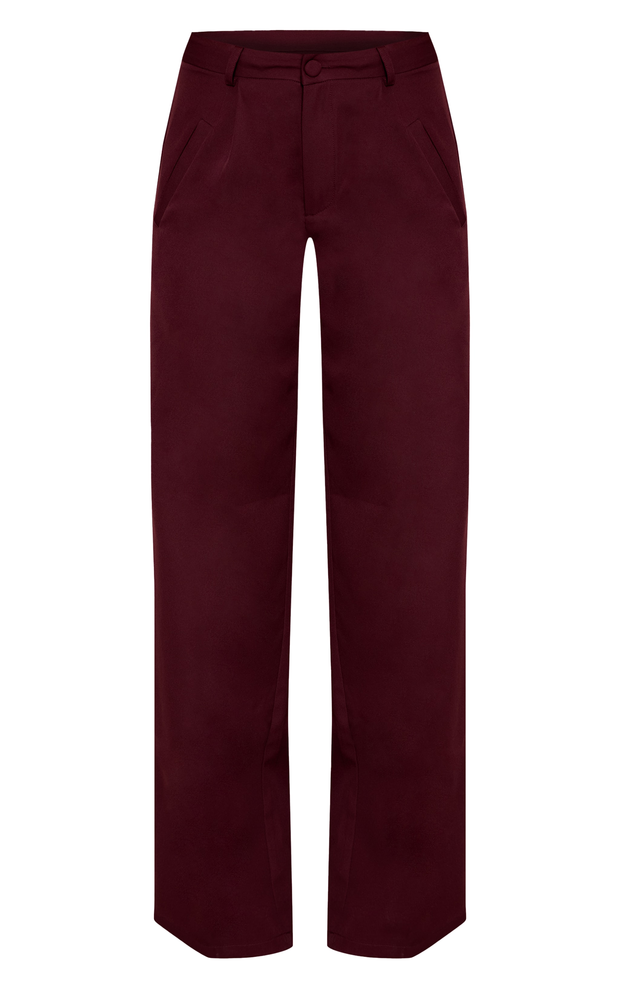 Plum Woven Pleat Detail Wide Leg Pants image 5